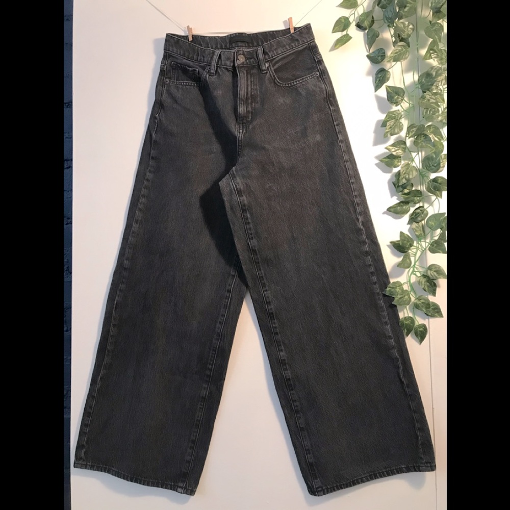 UNIQLO jeans, dark grey WIDE LEG high rise